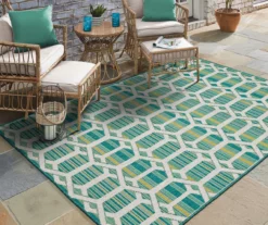 Mohawk Home Cabana Geo Teal Area Rug -Home Furnishing Store 810601055 A0 3