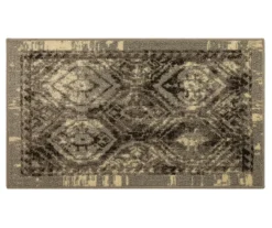 Tecate Gray Bordered Arabesque Accent Rug, (20" X 34")