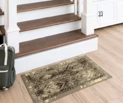 Tecate Gray Bordered Arabesque Accent Rug, (20" X 34") -Home Furnishing Store 810601073 A0 3