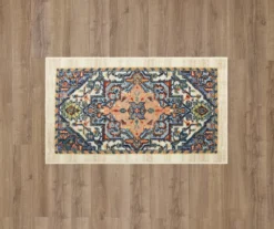 Tethys Blue & Peach Ornamental Accent Rug, (20" X 34") -Home Furnishing Store 810601105 A0 2