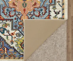 Tethys Blue & Peach Ornamental Accent Rug, (20" X 34") -Home Furnishing Store 810601105 A8 2