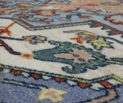 Tethys Blue & Peach Ornamental Accent Rug, (20" X 34") -Home Furnishing Store 810601105 A8 3