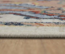 Tethys Blue & Peach Ornamental Accent Rug, (20" X 34") -Home Furnishing Store 810601105 A8 4