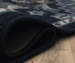 Tethys Navy & Charcoal Ornamental Accent Rug, (20" X 34") -Home Furnishing Store 810601110 A8 5