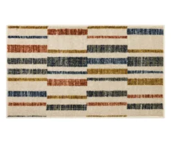 Tilton Beige & Multi-Color Block Pattern Accent Rug, (20" X 34")