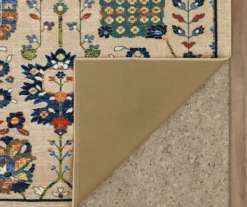 Queensbury Beige & Navy Ornamental Floral Area Rug, (2' X 8') -Home Furnishing Store 810601121 A8 2