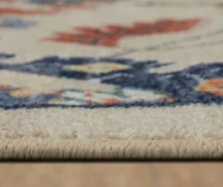 Queensbury Beige & Navy Ornamental Floral Area Rug, (2' X 8') -Home Furnishing Store 810601121 A8 4