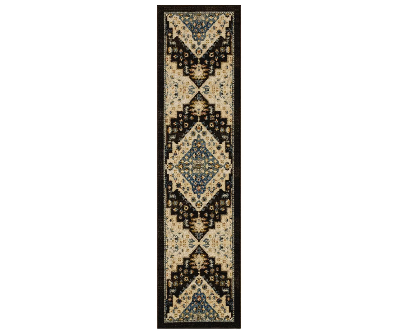 Akron Brown & Beige Geometric Area Rug, (2' X 8') 1 Akron Brown & Beige Geometric Area Rug, (2' X 8')
