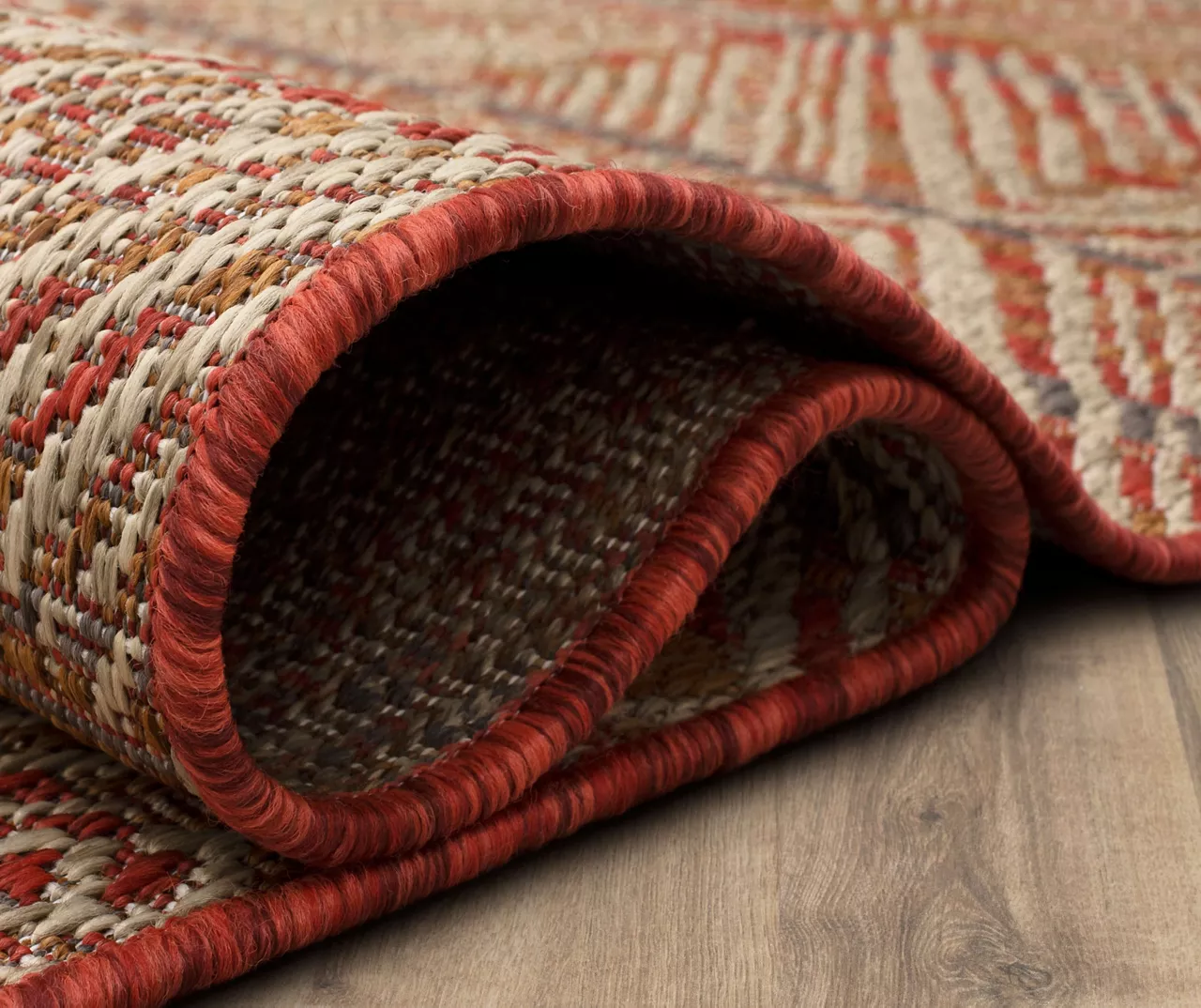 Poolside Diamond Rust & Beige Outdoor Area Rug, (2.5' X 6') 9 Poolside Diamond Rust & Beige Outdoor Area Rug, (2.5' X 6') - Image 9