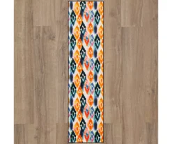 Dark Orange & Navy Watercolor Ikat Area Rug, (2' X 8') 10 Dark Orange & Navy Watercolor Ikat Area Rug, (2' X 8') -Home Furnishing Store 810601229 A0 2