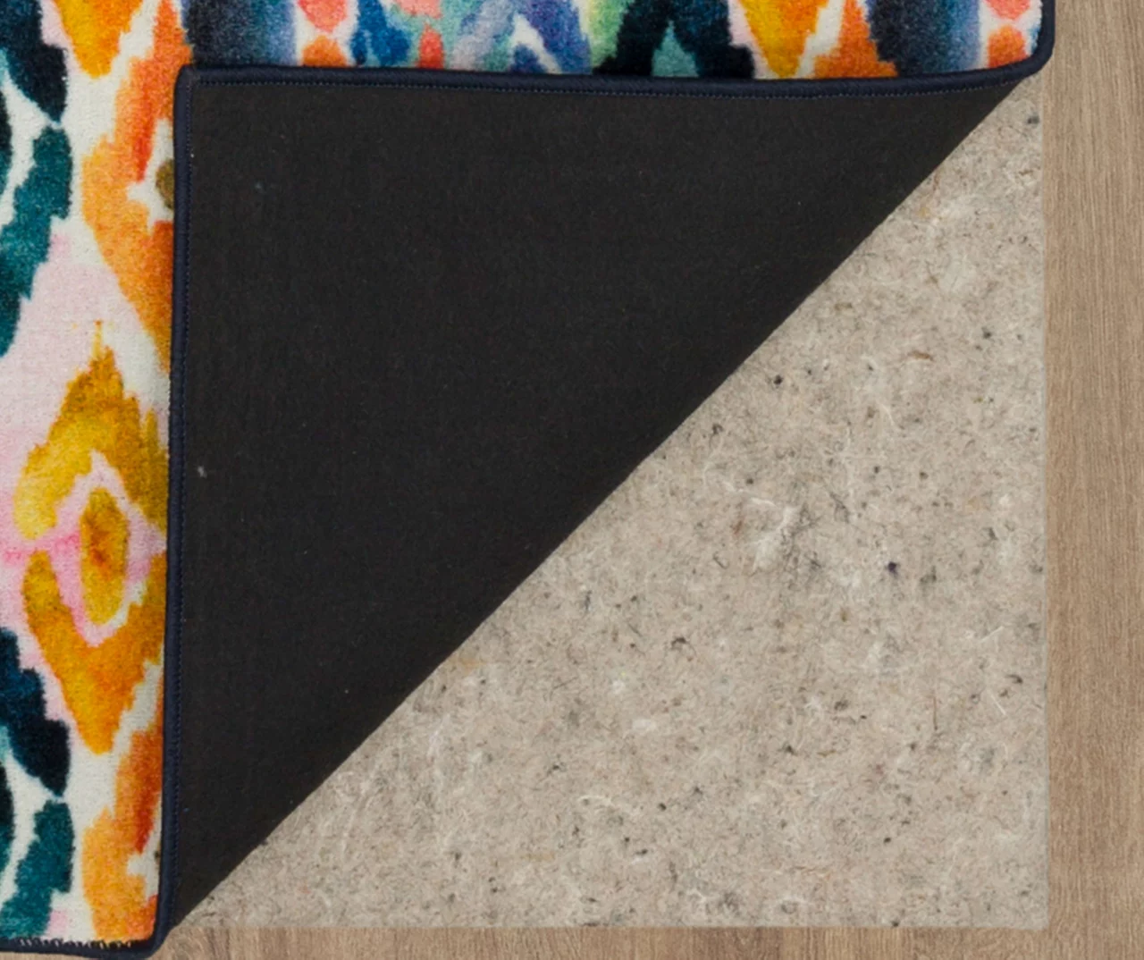 Dark Orange & Navy Watercolor Ikat Area Rug, (2' X 8') 3 Dark Orange & Navy Watercolor Ikat Area Rug, (2' X 8') - Image 3