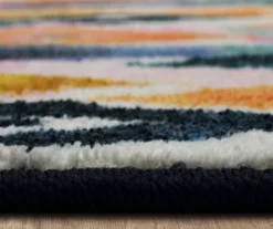 Dark Orange & Navy Watercolor Ikat Area Rug, (2' X 8') 12 Dark Orange & Navy Watercolor Ikat Area Rug, (2' X 8') -Home Furnishing Store 810601229 A8 4