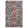 Gaza Navy, Orange & Blue Ikat Area Rug, (5' X 8')