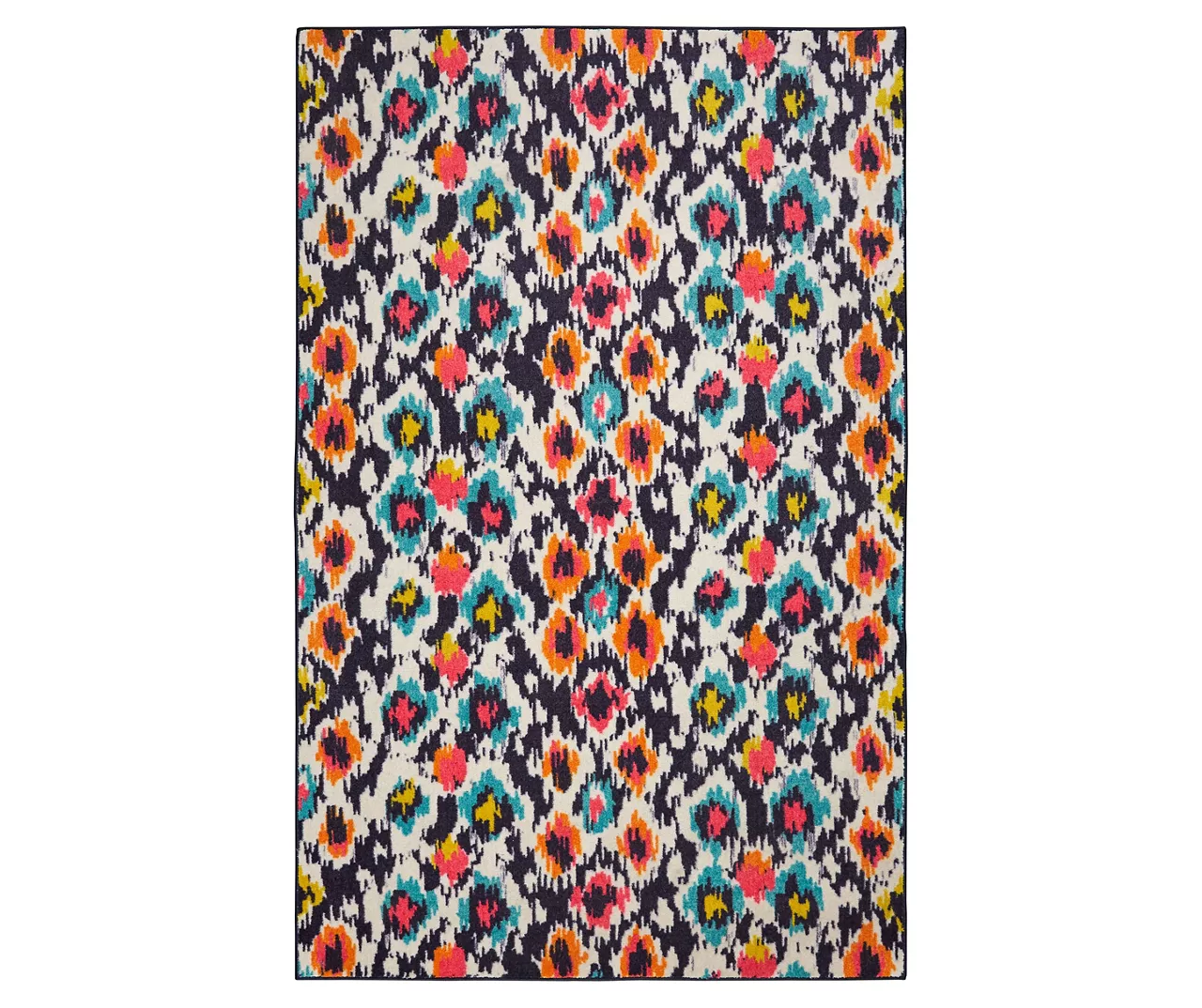 Gaza Navy, Orange & Blue Ikat Area Rug, (5' X 8') 1 Gaza Navy, Orange & Blue Ikat Area Rug, (5' X 8')