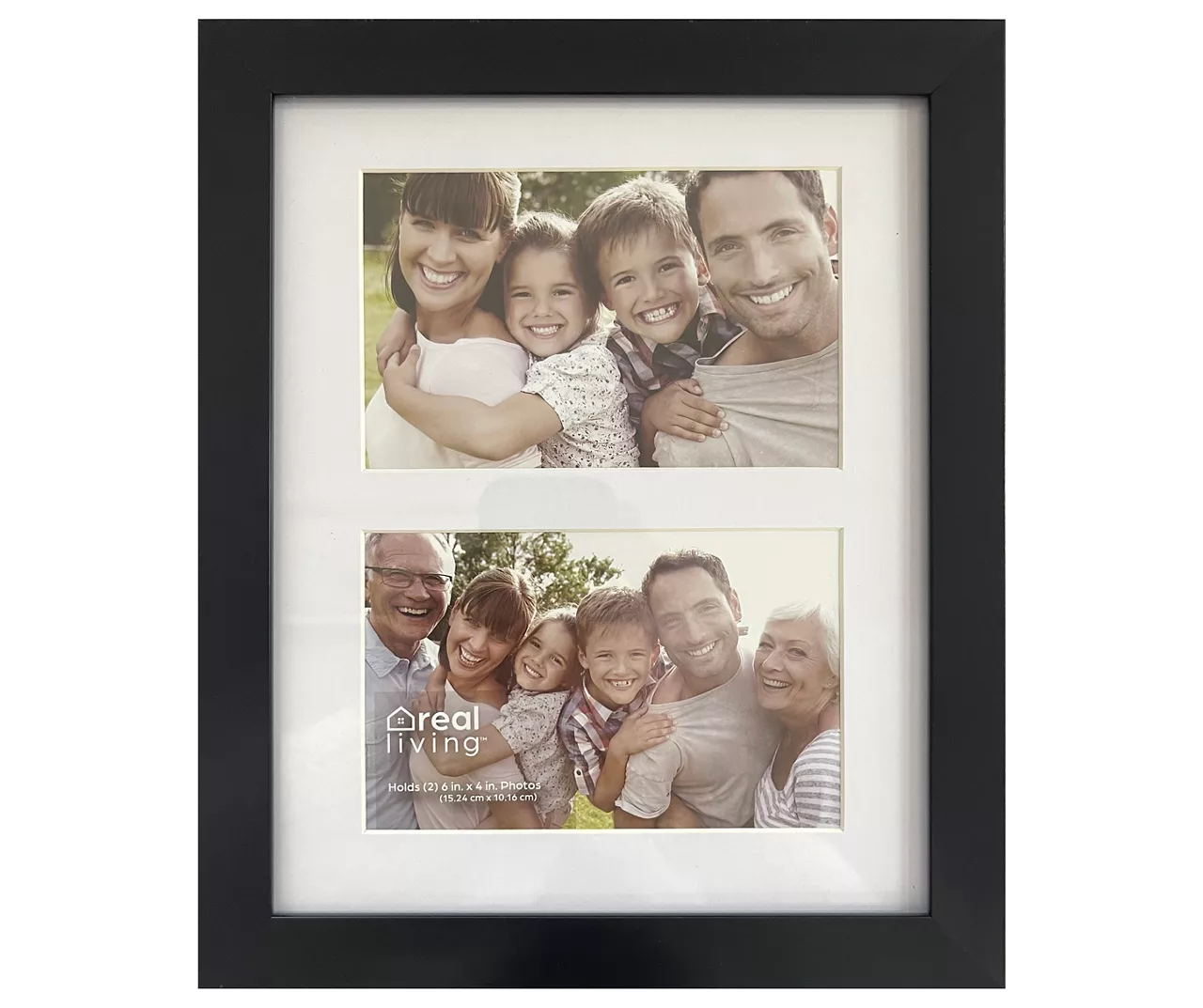 Black Linear 2-Photo Picture Frame, (4" X 6") 1 Black Linear 2-Photo Picture Frame, (4" X 6")