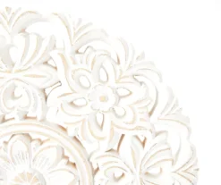 White Floral Cut-Out Carved Circle Tabletop Decor 5 White Floral Cut-Out Carved Circle Tabletop Decor -Home Furnishing Store 810603880 A8 2