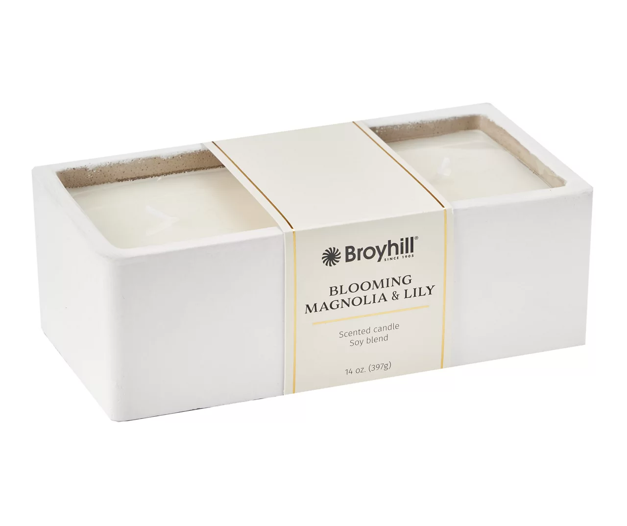 Blooming Magnolia & Lily 3-Wick Cement Candle, 14 Oz. 1 Blooming Magnolia & Lily 3-Wick Cement Candle, 14 Oz.