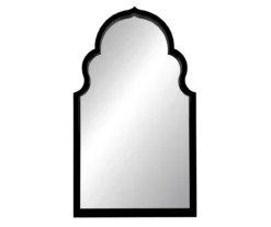 Black Moroccan Framed Wall Mirror, (23.3")