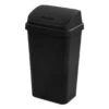 Black 13-Gallon Swing Top Wastebasket