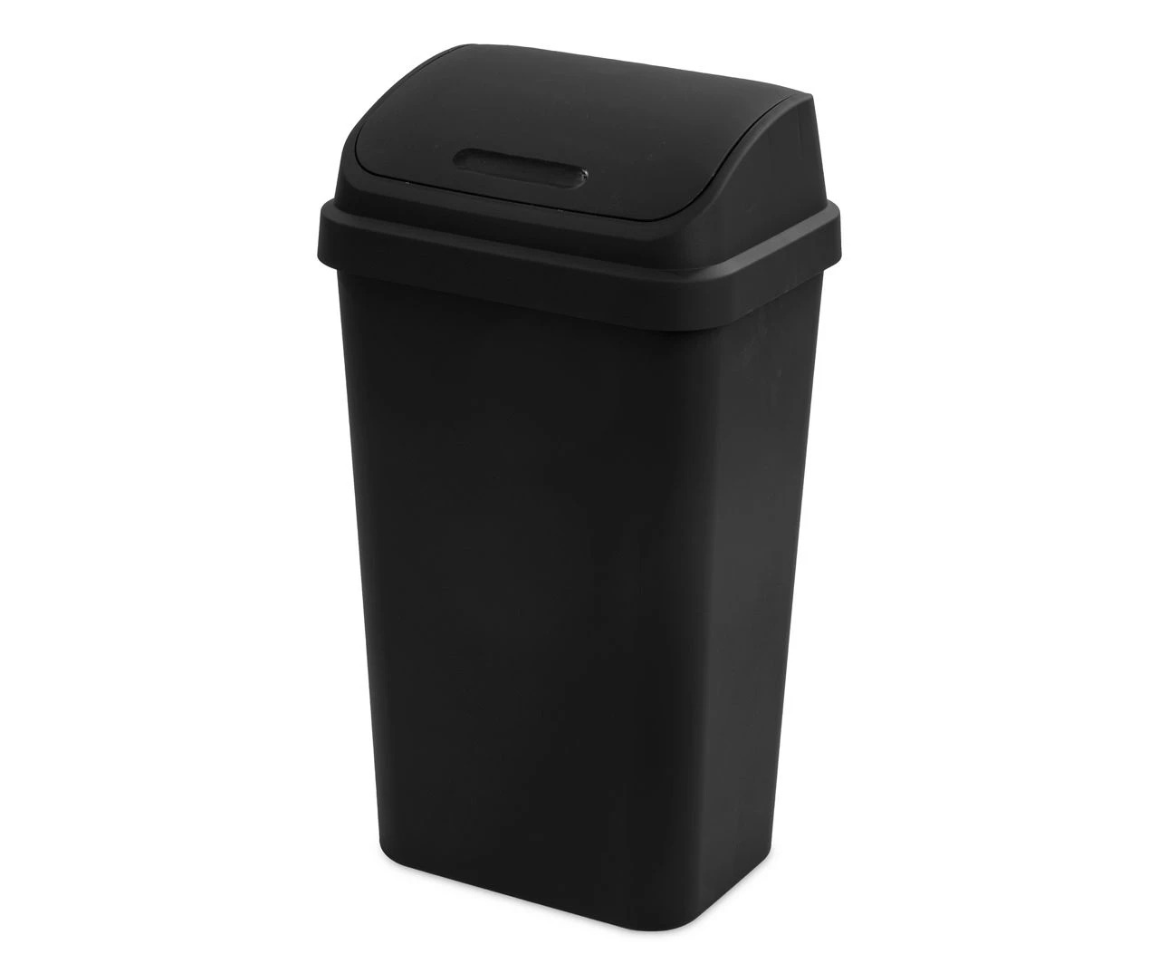 Black 13-Gallon Swing Top Wastebasket 1 Black 13-Gallon Swing Top Wastebasket