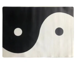 Black & White Yin-Yang Desk Mat, (34" X 47")