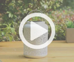 White Flower Cut-Out Metal LED Solar Lanterns, 2-Pack 18 White Flower Cut-Out Metal LED Solar Lanterns, 2-Pack -Home Furnishing Store 810607499 V0