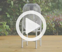 14.2" White Mesh Metal LED Solar Lantern -Home Furnishing Store 810607504 V0