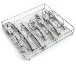 South Bay Wire Caddy & 65-Piece Cutlery Set