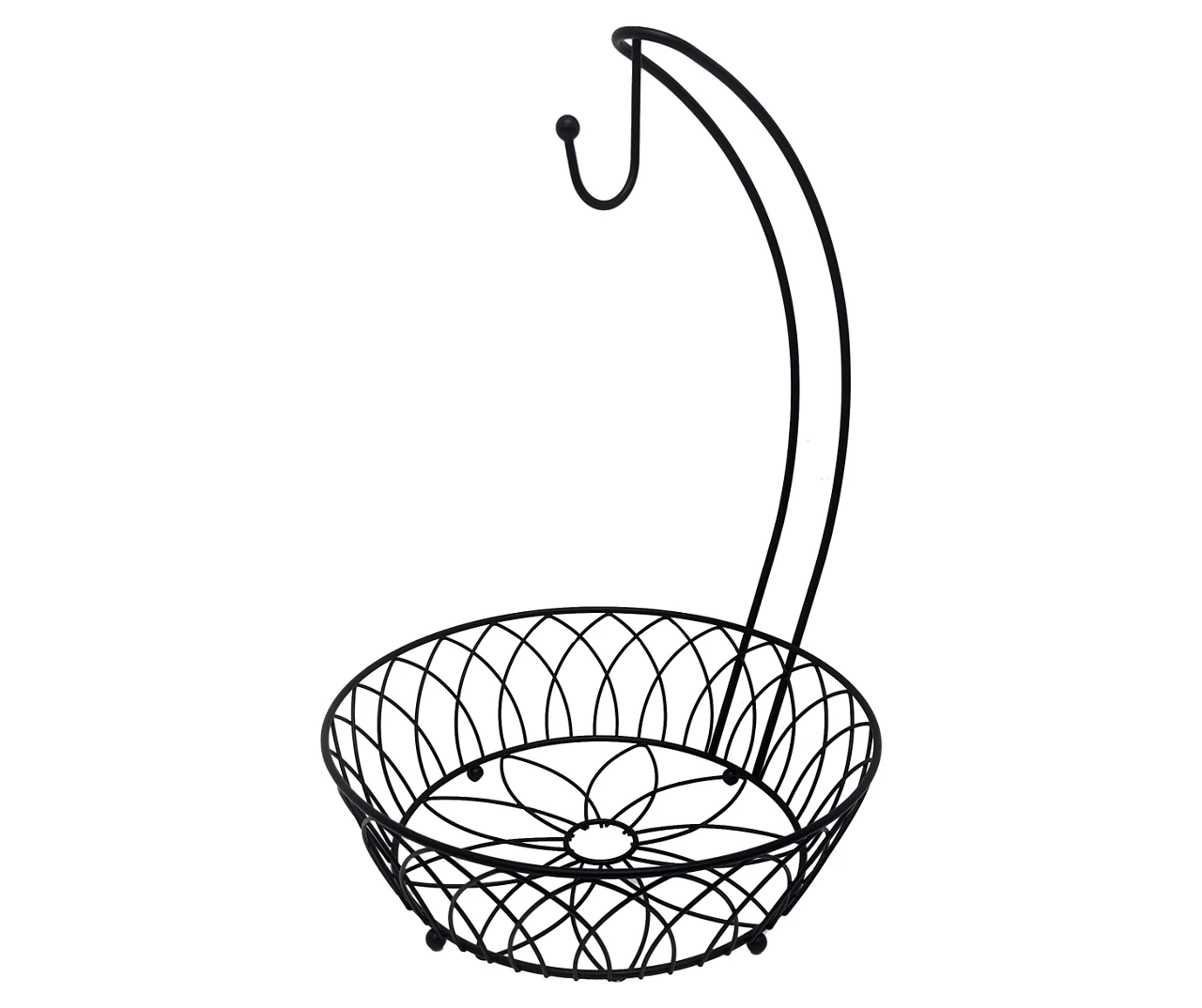 Open-Wire Fruit Basket With Banana Holder 1 Open-Wire Fruit Basket With Banana Holder