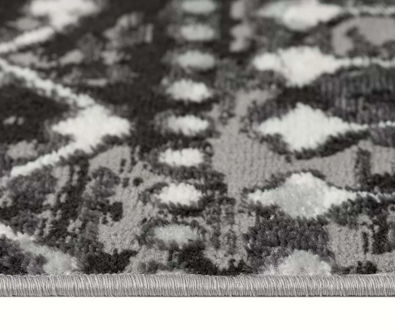 Jessica Charcoal & White Moroccan Geo Area Rug, (3' X 8') 6 Jessica Charcoal & White Moroccan Geo Area Rug, (3' X 8') - Image 6