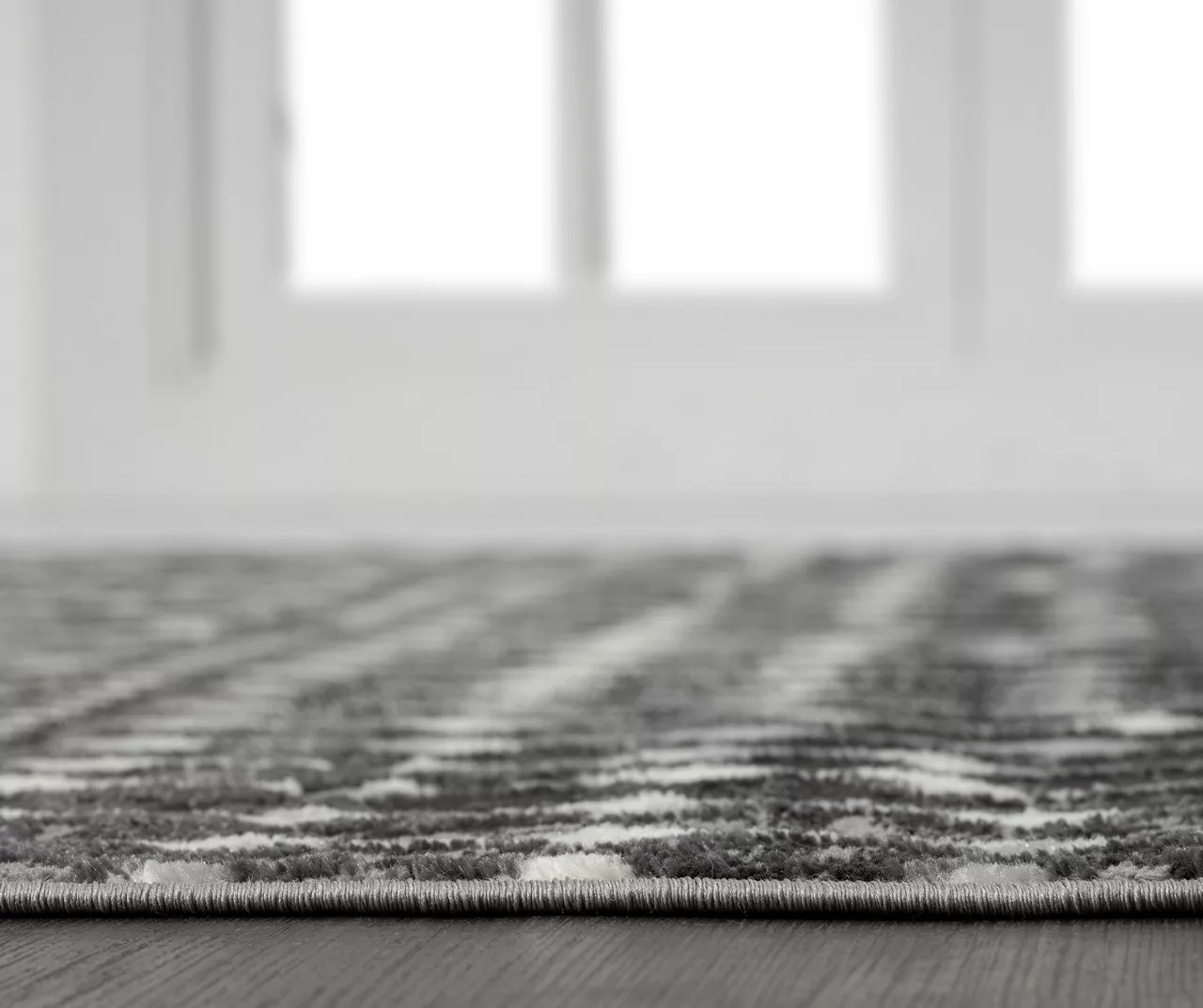 Jessica Charcoal & White Moroccan Geo Area Rug, (3' X 8') 8 Jessica Charcoal & White Moroccan Geo Area Rug, (3' X 8') - Image 8