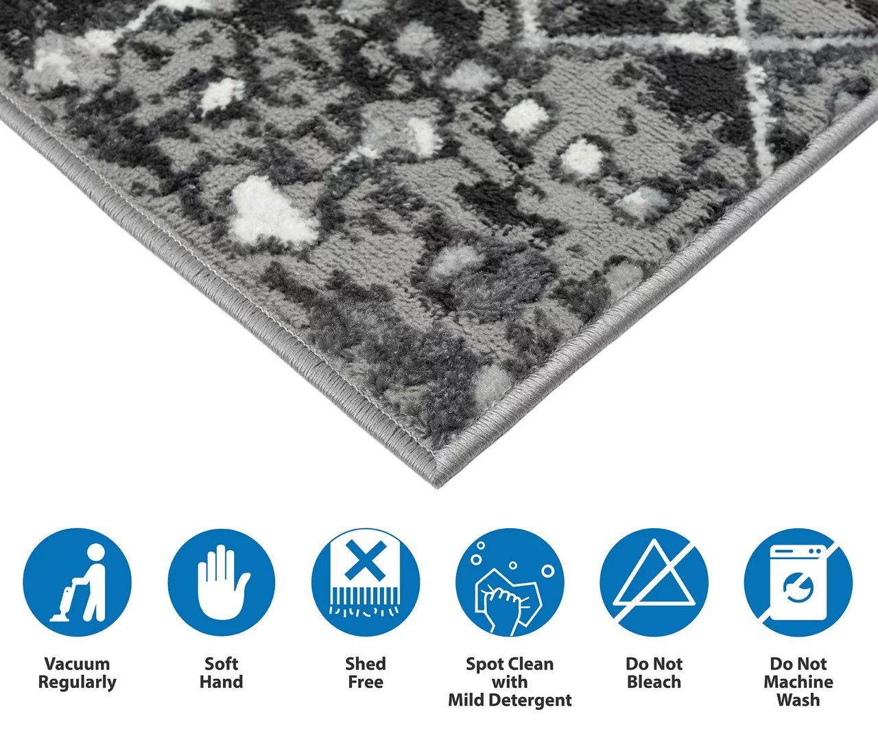 Jessica Charcoal & White Moroccan Geo Area Rug, (3' X 8') 12 Jessica Charcoal & White Moroccan Geo Area Rug, (3' X 8') - Image 12