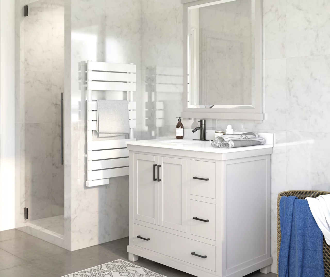 DHP Atwater Living Mills Gray Bathroom Vanity With White Sink 5 DHP Atwater Living Mills Gray Bathroom Vanity With White Sink - Image 5