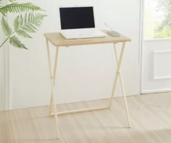 Wood Look Folding Table With USB Charging -Home Furnishing Store 810612178 B0 1