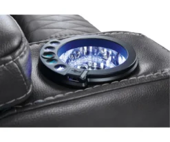 Composer Black Faux Leather Power Recliner -Home Furnishing Store 810612554 3