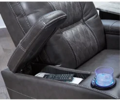 Composer Black Faux Leather Power Recliner -Home Furnishing Store 810612554 4