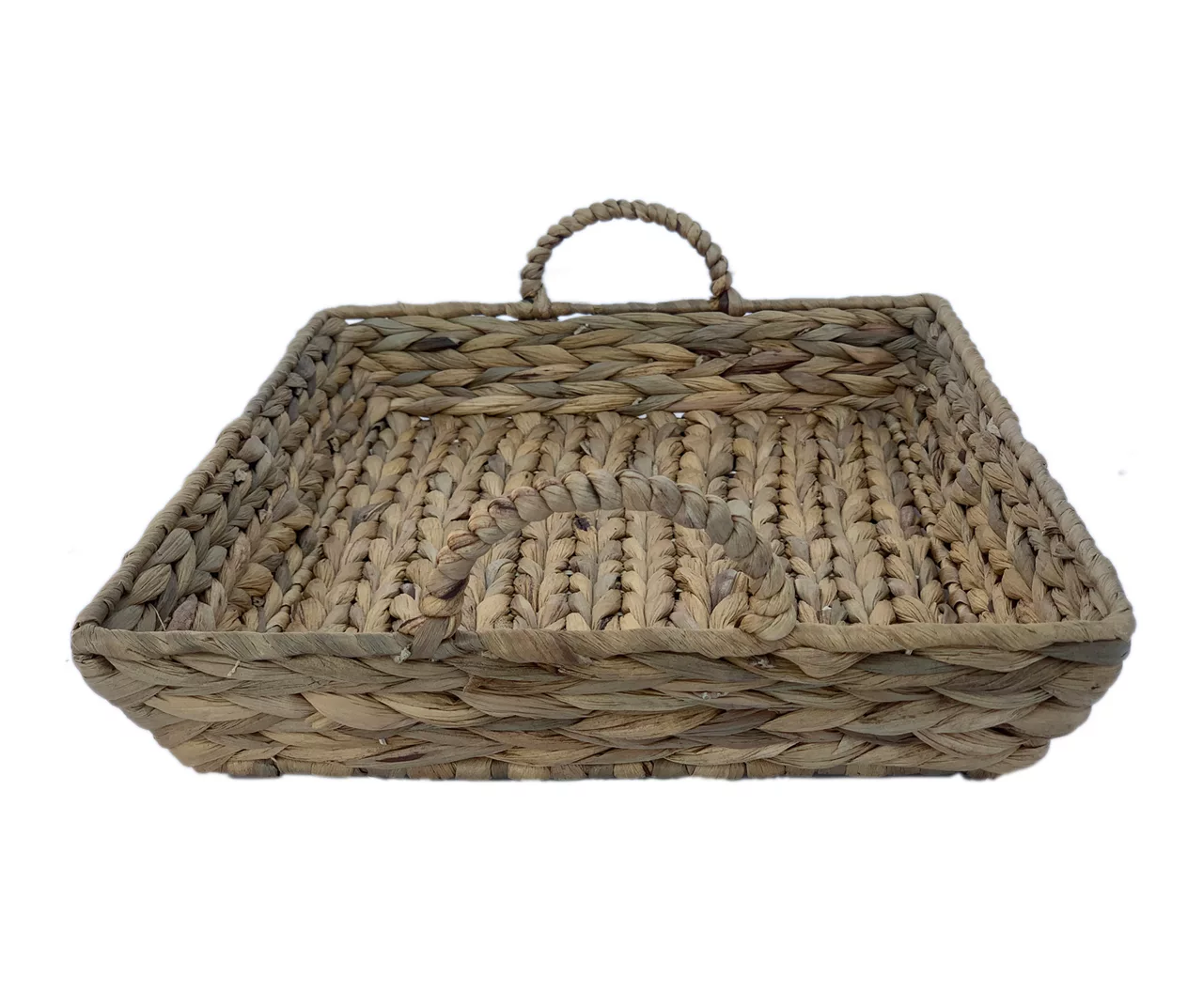 Brown Water Hyacinth Woven Decorative Tray, (16") 2 Brown Water Hyacinth Woven Decorative Tray, (16") - Image 2