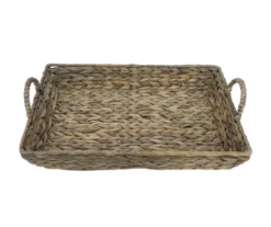 Brown Water Hyacinth Woven Decorative Tray, (16") 7 Brown Water Hyacinth Woven Decorative Tray, (16") -Home Furnishing Store 810612687 A4 4