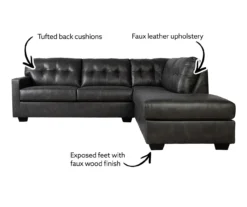 Signature Design By Ashley Battstone Steel Faux Leather Sectional -Home Furnishing Store 810613200 810613201 X0 1 1