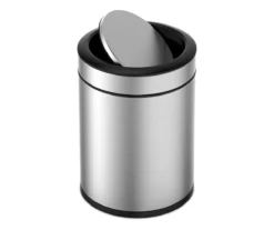 Stainless Steel 2-Gallon Swing Top Wastebasket