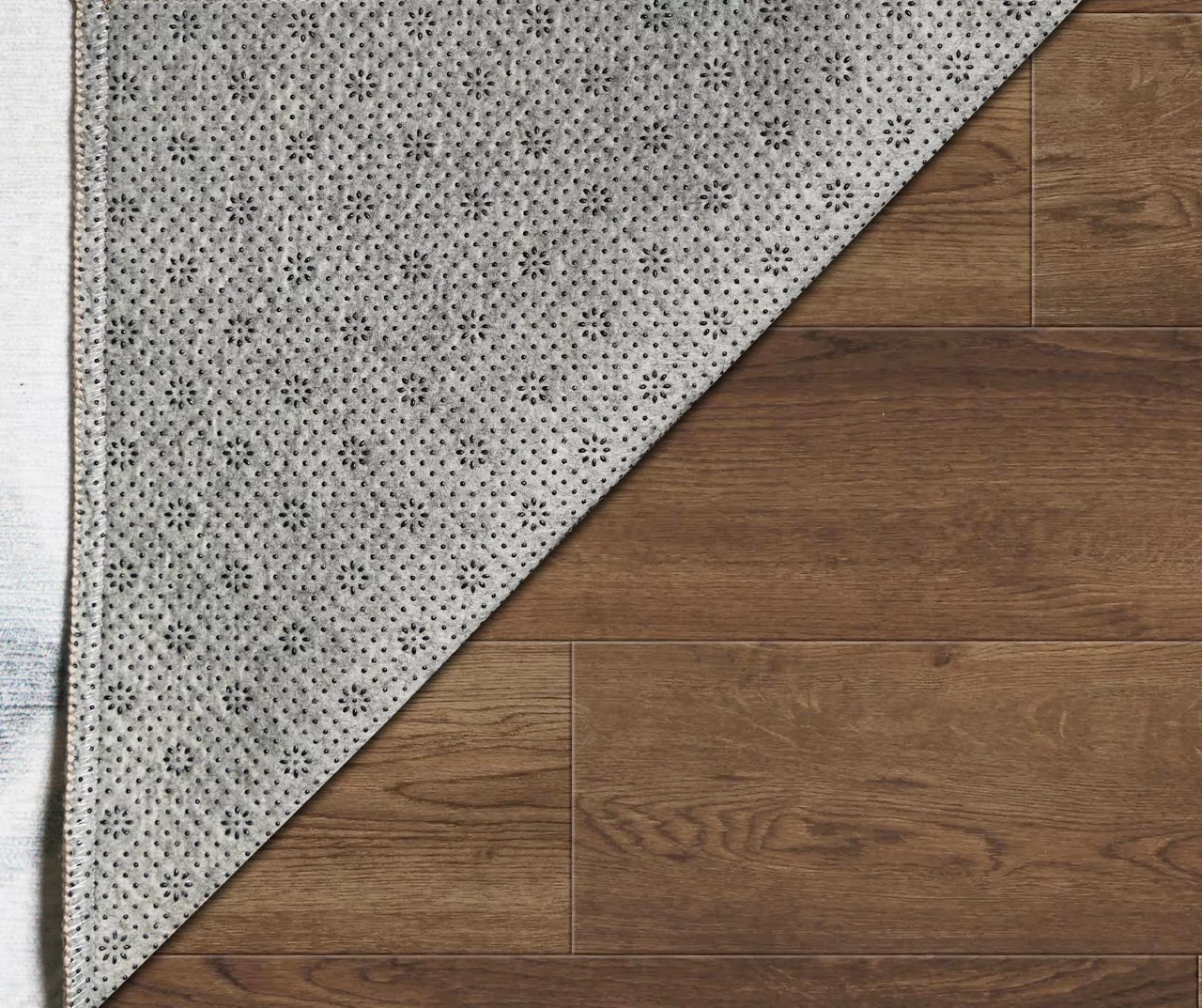 My Magic Carpet Sasha Blue & Cream Floral Washable Area Rug, (3' X 5') 4 My Magic Carpet Sasha Blue & Cream Floral Washable Area Rug, (3' X 5') - Image 4