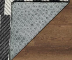 My Magic Carpet Tratti Black & Cream Offset Stripe Washable Area Rug, (5' X 7') -Home Furnishing Store 810615381 A5 4