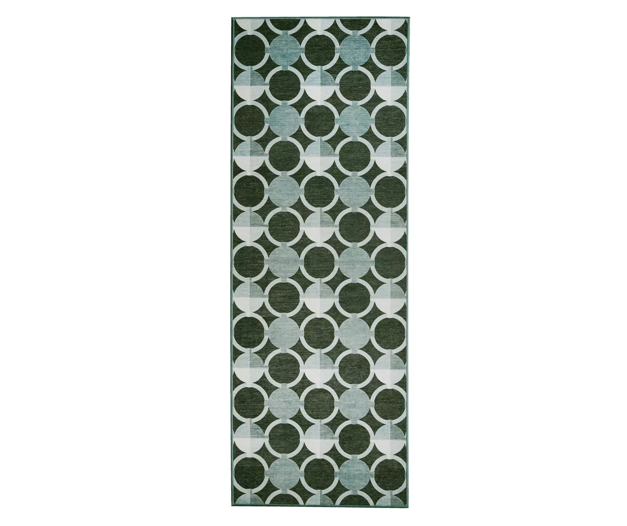 My Magic Carpet Dula Dark Sage Green Circle Washable Runner Rug, (2.5' X 7') 1 My Magic Carpet Dula Dark Sage Green Circle Washable Runner Rug, (2.5' X 7')