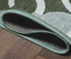 My Magic Carpet Dula Dark Sage Green Circle Washable Runner Rug, (2.5' X 7') 11 My Magic Carpet Dula Dark Sage Green Circle Washable Runner Rug, (2.5' X 7') -Home Furnishing Store 810615391 A8 3