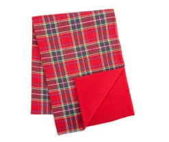 Santa's Workshop Red Plaid Reversible Table Runner