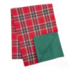 Santa's Workshop Green Plaid Reversible Table Runner