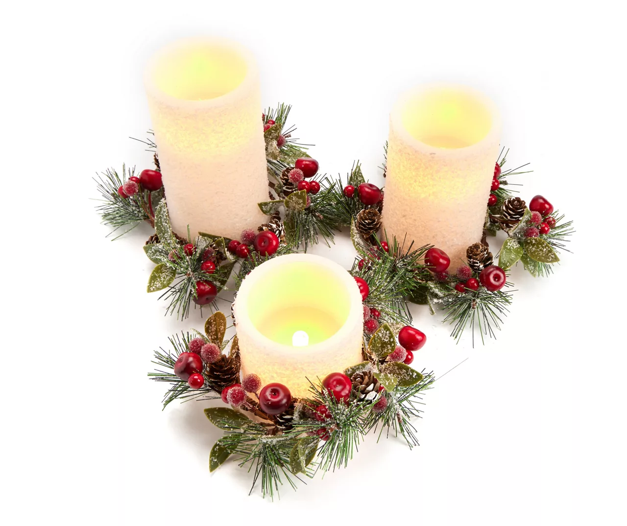 Pine & Berry 3-Piece LED Pillar Candle Set 2 Pine & Berry 3-Piece LED Pillar Candle Set - Image 2