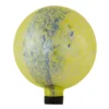 10" Yellow & Blue Speckled Glass Gazing Ball