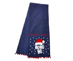 Santa's Workshop "Ho Ho" Blue Tufted Santa Hat Table Runner -Home Furnishing Store 810616969 A8 2
