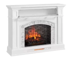 62" White Marble Grand Electric Fireplace Console -Home Furnishing Store 810617766 A0 3